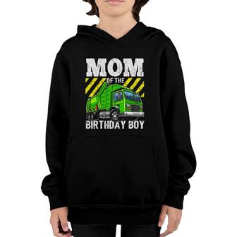 Mom Of The Birthday Boy Matching Garbage Truck Party Youth Hoodie | Mazezy