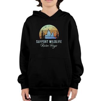 Mom Support Wildlife Raise Boys Mother Day Gift Youth Hoodie | Mazezy