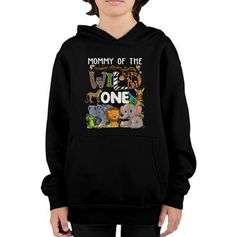 Mommy Of The Wild One Zoo Theme Birthday Safari Jungle Youth Hoodie | Mazezy