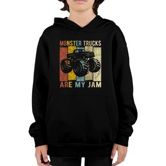 Monster Trucks Are My Jam Vintage Retro Monster Truck Youth Hoodie | Mazezy