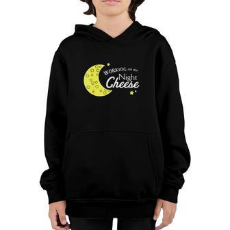 Moon Working On My Night Cheese Youth Hoodie | Mazezy AU