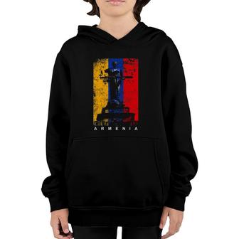 Mother Armenia Yerevan - Armenia Vintage Distressed Flag Youth Hoodie | Mazezy