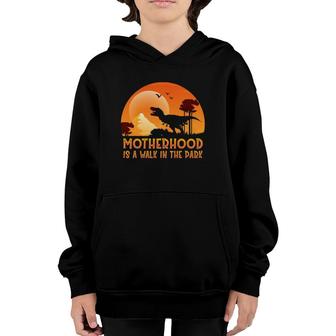 Motherhood Is A Walk In The Park Funny Mothers Day New Mom Youth Hoodie | Mazezy