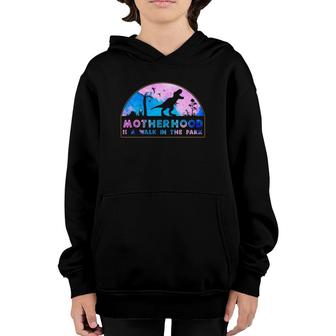 Motherhood Is A Walk In The Park Funny Mother's Day New Mom Youth Hoodie | Mazezy
