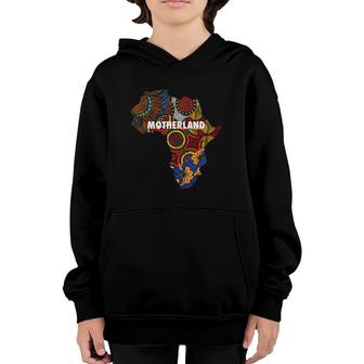Motherland Map Of Africa Tees By Berts Youth Hoodie | Mazezy