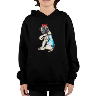 Mother's Day Gifts English Mastiff Tattoo I Love Mom Youth Hoodie | Mazezy
