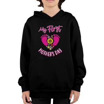 My First Mother's Day Cute Newborn Mom Celebration Youth Hoodie | Mazezy UK