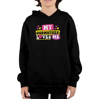 My Godmother Loves Me Heart Youth Hoodie | Mazezy