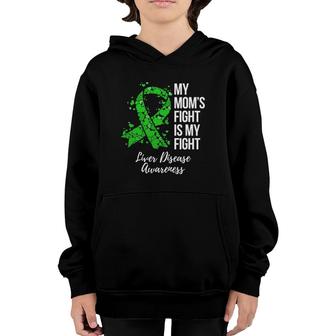 My Mom's Fight Is My Fight Liver Disease Awareness Youth Hoodie | Mazezy