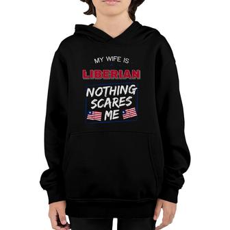 My Wife Is Liberian Republic Of Liberia Heritage Roots Flag Youth Hoodie | Mazezy