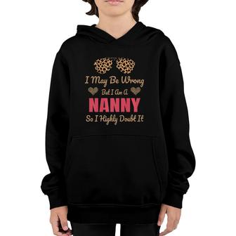 Nanny Leopard Print Cute Funny Saying Grandmother Gift Youth Hoodie | Mazezy