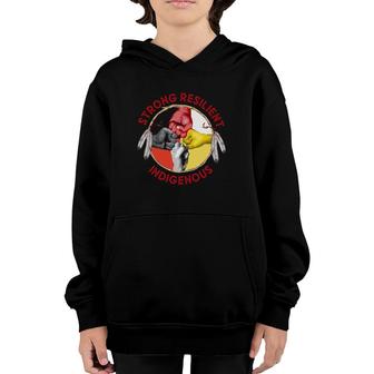 Native American Strong Resilient Indigeous Medicine Wheel Symbol Fist Bump Youth Hoodie | Mazezy