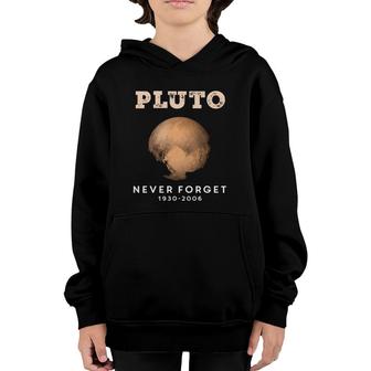 Never Forget Pluto Costume Retro Vintage Space Astronomy Youth Hoodie | Mazezy