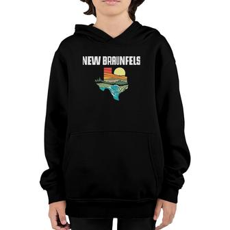 New Braunfels Texas Outdoors Vintage Nature Retro Graphic Youth Hoodie | Mazezy