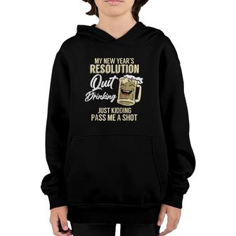 New Year's Resolution Quit Drinking Funny Beer Lover Gift Raglan Baseball Tee Youth Hoodie | Mazezy