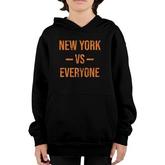 New York Vs Everyone Vintage Weathered City & State Pride Youth Hoodie | Mazezy