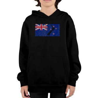 New Zealand Flag Map Silhouette Travel Vacation Auckland Youth Hoodie | Mazezy