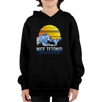 Nice Tetons Jackson Hole Wyoming Vintage Tetons Youth Hoodie | Mazezy