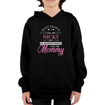 Nicky Name Gift Personalized Mommy Youth Hoodie | Mazezy