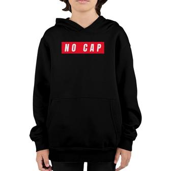 No Cap Statement Red Box Youth Hoodie | Mazezy