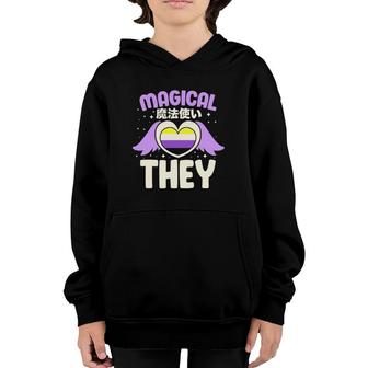Nonbinary Non Binary Genderqueer Lgbtqia Magical They Youth Hoodie | Mazezy