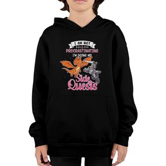 Not Procrastinating I'm Doing Side Quests Dragon Gamer Youth Hoodie | Mazezy