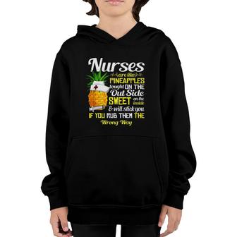 Nurse - Nurses Like Pineapples Tought On The Outside Youth Hoodie | Mazezy