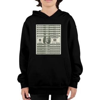 One Hundred Dollar Bill Money Lovers Gift Youth Hoodie | Mazezy