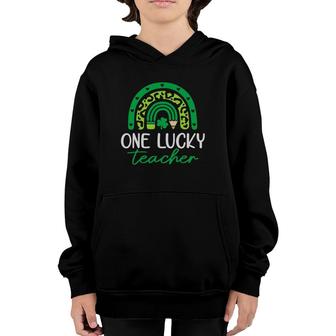 One Lucky Teacher Rainbow Teacher Gift St Patricks Day Youth Hoodie | Mazezy