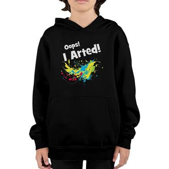 Oops I Arted Funny Youth Hoodie | Mazezy