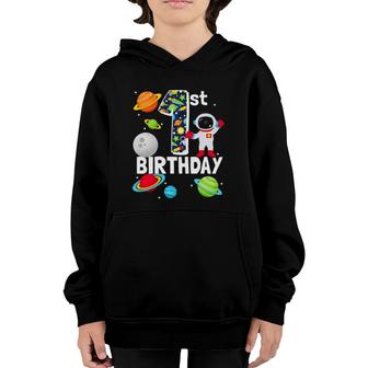 Outer Space 1 Year Old Toddler Bday Party My 1St Birthday Youth Hoodie | Mazezy