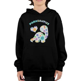 Parasaurus Paraprofessional Saurus Dinosaur Lover Floral Decor Youth Hoodie | Mazezy