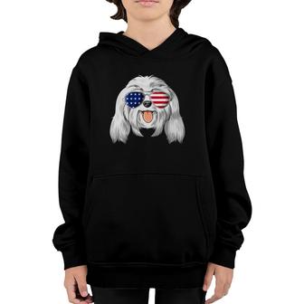 Patriotic Maltese American Flag Glasses 4Th July Maltese Youth Hoodie | Mazezy CA