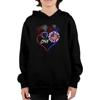Patriotic Nurse Cna 4Th Of July American Flag Sunflower Love Youth Hoodie | Mazezy