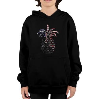 Patriotic Pineapple 4Th Of July Tee America Usa Youth Hoodie | Mazezy