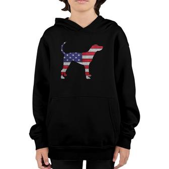 Patriotic Treeing Walker Coonhound American Flag Funny Gift Youth Hoodie | Mazezy