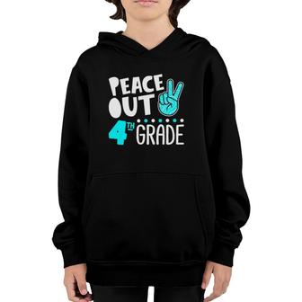 Peace Out 4Th Grade Graduation Last Day School 2021 Funny Youth Hoodie | Mazezy