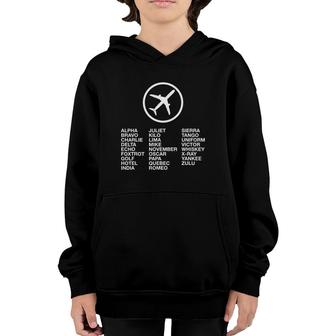 Phonetic Alphabet With Airplane Youth Hoodie | Mazezy