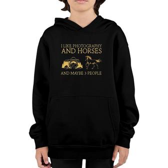 Photographer I Like Photography And Horses Gift Horse Lover Youth Hoodie | Mazezy