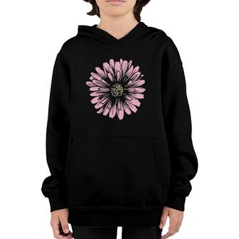 Pink Daisy Flower Hippy Flower Daisy Youth Hoodie | Mazezy