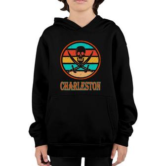 Pirate Charleston Vacation Vintage Distressed Image Youth Hoodie | Mazezy