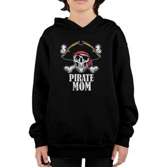 Pirate Mom Jolly Roger Flag Pirate Costume Youth Hoodie | Mazezy