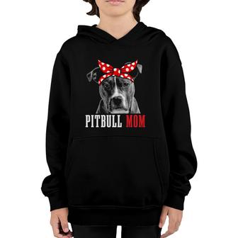 Pitbull Mom Funny Cute Vintage Pitbull Dog Mom Youth Hoodie | Mazezy