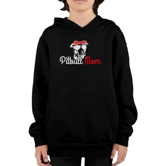 Pitbull Mom Vintage Funny Cute Dog Pitbull Mama Youth Hoodie | Mazezy