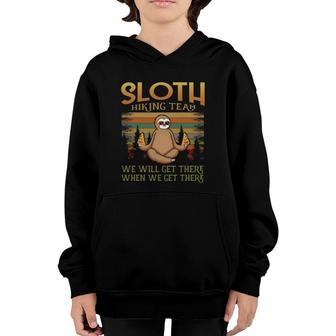 Pizza & Sloth Hiking Team We Will Get There Vintage Hike Youth Hoodie | Mazezy