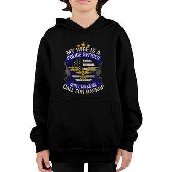 Police Officer Wife Proud Cop Husband Mothers Day Youth Hoodie | Mazezy DE