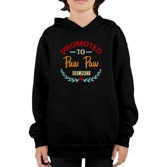 Promoted To Paw Paw Est 2022 Vintage Gift Youth Hoodie | Mazezy