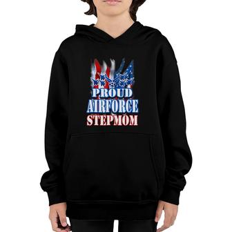 Proud Air Force Stepmom Usa Flag Mothers Day Youth Hoodie | Mazezy