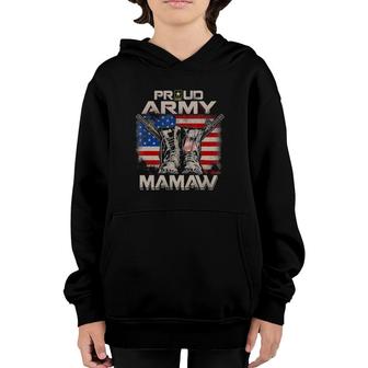 Proud Army Mamaw America Flag Us Military Pride Youth Hoodie | Mazezy DE