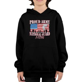 Proud Army National Guard Mom Dog Tag Flag Mothers Day Youth Hoodie | Mazezy